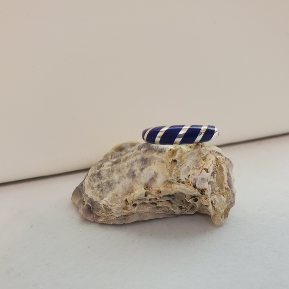 Sterling Lapis Band Ring - Picture 4 of 13